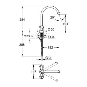 Grohe Costa L Sink Mixer - Chrome (31831001) - main image 3