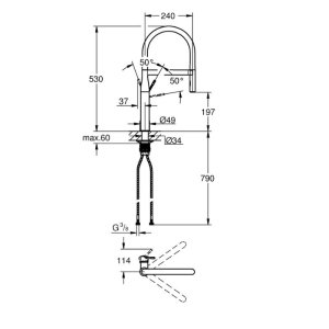 Grohe Essence Single Lever Sink Mixer - Brushed Cool Sunrise (30294GN0) - main image 3