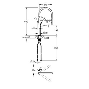 Grohe Essence Single Lever Sink Mixer - Brushed Warm Sunset (30294DL0) - main image 3