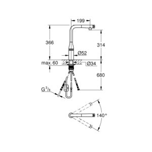 Grohe Essence SmartControl Sink Mixer - Polished Nickel (31615BE0) - main image 3