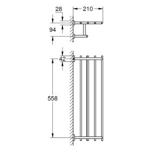 Grohe Essentials Cube Multi-Towel Rack - Brushed Hard Graphite (40512AL1) - main image 3