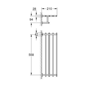 Grohe Essentials Cube Multi-Towel Rack - Chrome (40512001) - main image 3