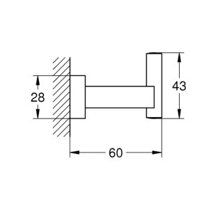 Grohe Essentials Cube Robe Hook - Supersteel (40511DC1) - main image 3