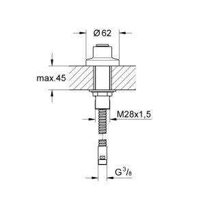 Grohe Lead-through For Pull-Out Showers - Chrome (27151000) - main image 3