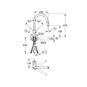 Grohe Minta Single Lever Sink Mixer - Brushed Hard Graphite (32321AL2) - main image 3