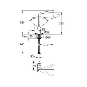 Grohe Minta Single Lever Sink Mixer - Brushed Warm Sunset (31375DL0) - main image 3