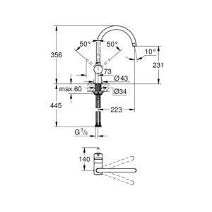 Grohe Minta Single Lever Sink Mixer - Brushed Warm Sunset (32917DL0) - main image 3