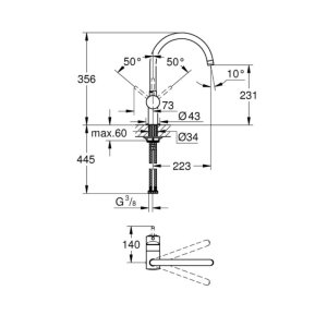 Grohe Minta Single Lever Sink Mixer - Chrome (32917000) - main image 3