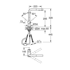 Grohe Minta Single Lever Sink Mixer - Supersteel (30274DC0) - main image 3