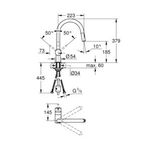 Grohe Minta Single Lever Sink Mixer - Supersteel (32321DC2) - main image 3