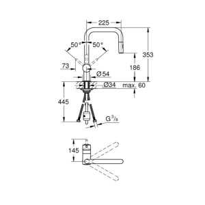 Grohe Minta Single Lever Sink Mixer - Supersteel (32322DC2) - main image 3