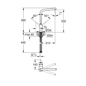 Grohe Minta Single Lever Sink Mixer - Warm Sunset (31375DA0) - main image 3