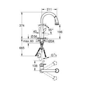 Grohe Parkfield Single Lever Sink Mixer - Chrome (30215000) - main image 3