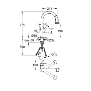 Grohe Parkfield Single Lever Sink Mixer - Chrome (30215001) - main image 3