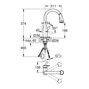 Grohe Parkfield Single Lever Sink Mixer - Supersteel (30215DC0) - main image 3