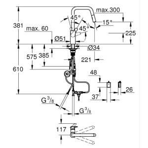 Grohe Quickfix Start Single Lever Sink Mixer Tap - Chrome (1012430000) - main image 3