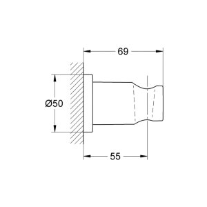 Grohe Rainshower Wall Shower Head Holder - Chrome (27074000) - main image 3