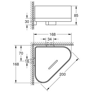 Grohe Selection Corner Shower Tray With Holder - Polished Nickel (41038BE0) - main image 3