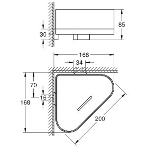 Grohe Selection Corner Shower Tray with Holder - Supersteel (41038DC0) - main image 3