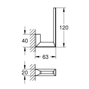 Grohe Selection Cube Spare Toilet Paper Holder - Chrome (40784000) - main image 3