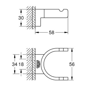 Grohe Selection Double Robe Hook - Brushed Cool Sunrise (41049GN0) - main image 3