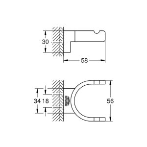 Grohe Selection Double Robe Hook - Chrome (41049000) - main image 3
