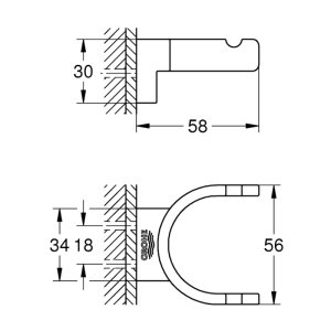 Grohe Selection Double Robe Hook - Hard Graphite (41049A00) - main image 3