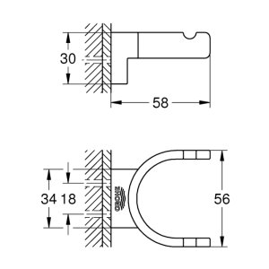 Grohe Selection Double Robe Hook - Polished Nickel (41049BE0) - main image 3