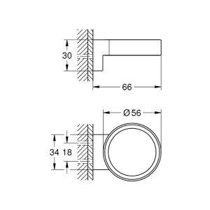 Grohe Selection Glass/Soap Dish Holder - Brushed Hard Graphite (41027AL0) - main image 3