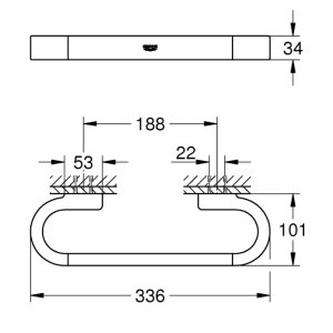 Grohe Selection Grip Bar - Polished Nickel (41064BE0) - main image 3