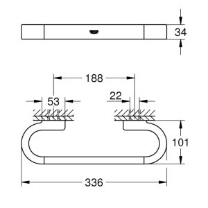 Grohe Selection Grip Bar - Supersteel (41064DC0) - main image 3