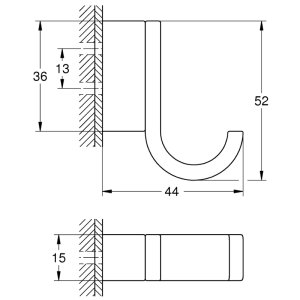 Grohe Selection Single Robe Hook - Hard Graphite (41039A00) - main image 3