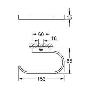 Grohe Selection Toilet Roll Holder - Brushed Hard Graphite (41068AL0) - main image 3