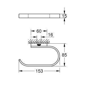 Grohe Selection Toilet Roll Holder - Hard Graphite (41068A00) - main image 3