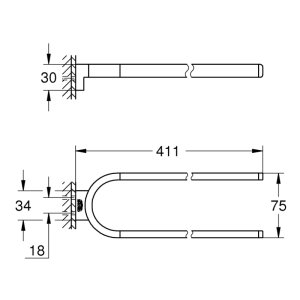 Grohe Selection Towel Holder - Non Pivotable - Brushed Nickel (41059EN0) - main image 3