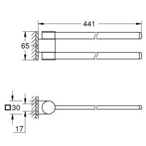 Grohe Selection Towel Holder - Pivotable - Brushed Hard Graphite (41063AL0) - main image 3