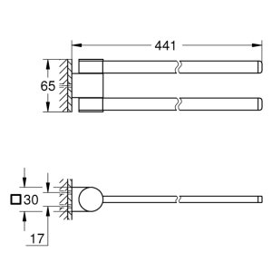 Grohe Selection Towel Holder - Pivotable - Brushed Nickel (41063EN0) - main image 3