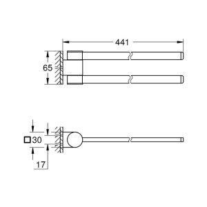 Grohe Selection Towel Holder - Pivotable - Chrome (41063000) - main image 3