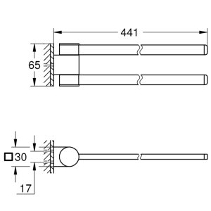 Grohe Selection Towel Holder - Pivotable - Polished Nickel (41063BE0) - main image 3