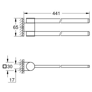 Grohe Selection Towel Holder - Pivotable - Supersteel (41063DC0) - main image 3