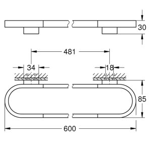 Grohe Selection Towel Rail - 600mm - Brushed Cool Sunrise (41056GN0) - main image 3