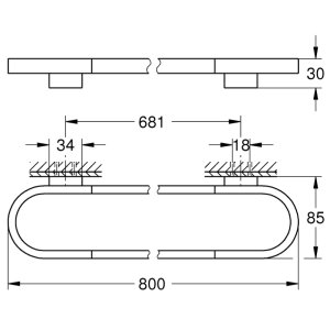 Grohe Selection Towel Rail - 800mm - Brushed Nickel (41058EN0) - main image 3