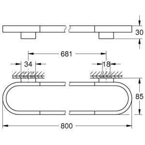 Grohe Selection Towel Rail - 800mm - Cool Sunrise (41058GL0) - main image 3