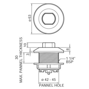 Grohe single flush pneumatic push button - chrome (38488000) - main image 3