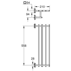 Grohe Start Cube Multi-Towel Rack - Chrome (41099000) - main image 3