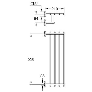 Grohe Start Cube Multi-Towel Rack - Supersteel (41099DC0) - main image 3