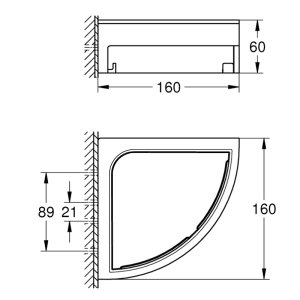 Grohe Start Cube Triangle Shower Basket - Supersteel (41106DC0) - main image 3