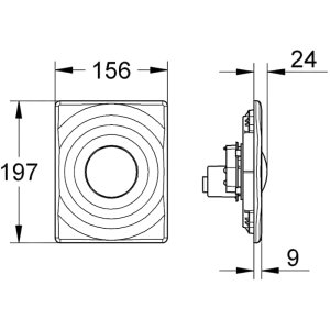Grohe Surf Single Flush Plate - Chrome (38574000) - main image 3
