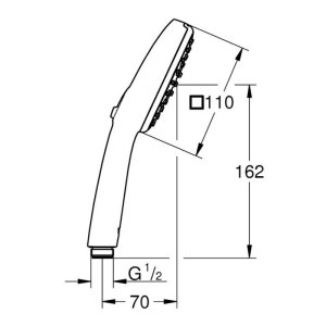 Grohe Vitalio Comfort 110 2 Spray Shower Head - Chrome (26927004) - main image 3