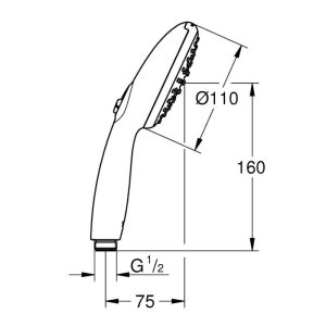 Grohe Vitalio Start 110 2 Spray Shower Head - Chrome (26949004) - main image 3